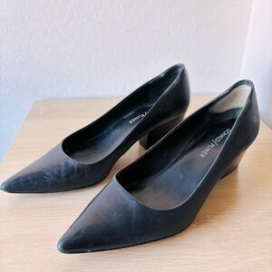 Donald Pliner Women’s Anni Black Pointed‎ Toe Wedge Heels Size 7M